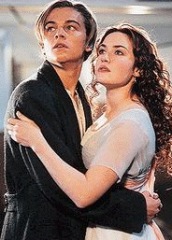 Winslet with DiCaprio in TITANIC