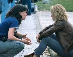 Patty Jenkins with Charlize Theron